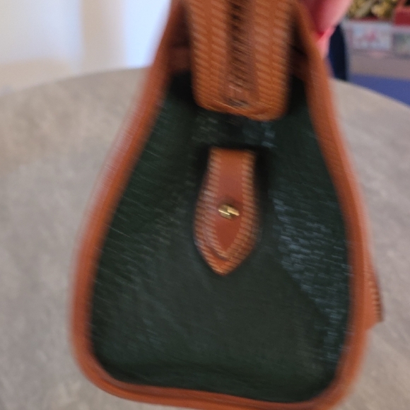 Dooney & Bourke Green and Brown Satchel Vintage Clean Inside Very Good Condition - Picture 6 of 12